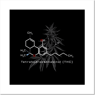 Thc Molecule Marijuana Weed Cannabis Stoner Posters and Art